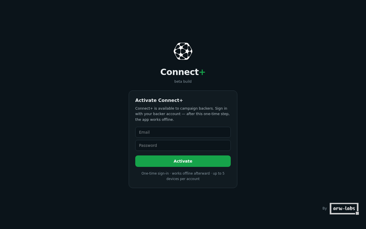 caption: The one-time sign-in that ties the install to your backer account.