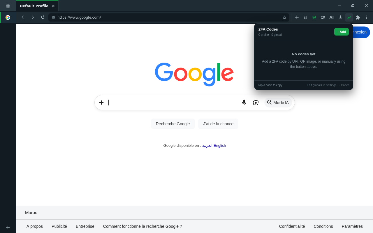 caption: Live 2FA codes — add by secret, per profile or global.